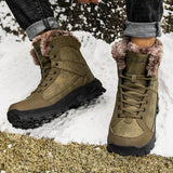 2025 Plus Velvet Warm Cotton Shoes Men's Large-Size Hiking Shoes High-Top Snow Boots Men Thick Up Outdoor