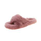 Slippers Women Wear Net Red Code 2025 New Autumn And Winter Warm Wear Cross Fur