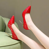 Single Shoe Tip Light Mouth Spring And Autumn Large Size Lady With Snake-Print High Heels Female Senior Matching
