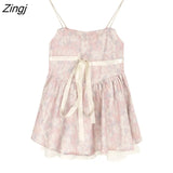 Summer Vintage Floral Sexy Dress Women Elegant Party Fairy Dresses Female Korean Fashion Designer Chic Holiday Kawaii