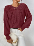 2025 New Solid Color Collar Long-Sleeved Jersey Elegant Loose Sweater