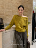 Xixi 2025 Autumn New White Label Elegant Collar Knitted Shirt With Long-Sleeved Top Sweater Female