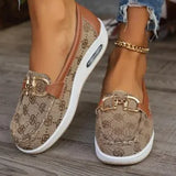 Large-Size Casual Single-Shoe Women Round Head Flat-Bottomed Metallic Buckle Fashion Single-Shoe