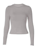 Solid Color Long Sleeve Top- Outfit