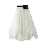 Half-Dress 2025 New Spring And Summer Long Black Big Swing Skirt Super Fairy Lace Mesh Dress