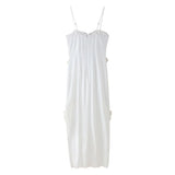 Women's Clothing 2025 Summer New Folding Lotus Side Spliced Open Slinging