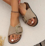 Summer Net Red New Fashion Wear Anti-Slip Cork Toeside Beach Women's Shoes Large