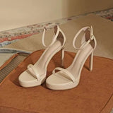 New Summer Net Red High Heels With Sexy 12Cm Fine And Silver Waterproof Table Sandals
