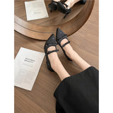 Women 2025 Spring And Autumn New Bow Wave Pointy Sexy Fine And Shallow Pure Lusty Single Shoes