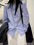 Version Of The Round-Necked White Shirt Women's Long Sleeve 2025 Autumn Cotton Shirt Showing Thin Retro Design Sense Niche