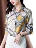 New Spring Women Silk Shirt Fashion Satin Long Sleeve Blouse Vintage Women's Elegant Blouses OL Womens Tops Female