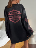 Cut To Make Old Print Women's Rose Letter Print Street Cool Lazy Slack Feel