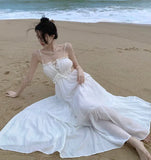 Zingj Shot Small Design New Summer New Holiday Fairy Wind Dress Strap Back Leisure Holiday Sling Dress