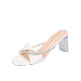 Word Of Transparent Head And Half-Trow Woman's Summer Wear 2025 New Coarse Hedging Cold Water Toeing High