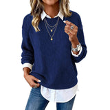Sheintemu Autumn And Winter Long-Sleeved Round-Neck Casual Burst