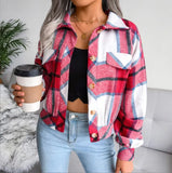 Plaid Lantern Long Sleeve Woolen