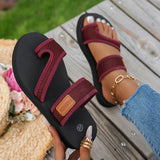 New Large-Size Lady Flat-Bottomed Toe Cool Slippers Comfortable Breathable Beach Slippers Women Light