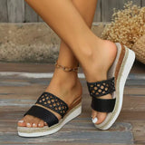 And Slippers Women's New Large Size 43 Rope Bottom Thick Bottom Fish Mouth Sandals