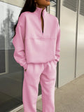Women's New Casual Fashion Thicken Long-Sleeved Trousers Two