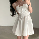 Summer New Korean Chic French Back With Holiday Dress Girl Small Thin Sling