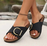 Summer Net Red New Fashion Wear Anti-Slip Cork Toeside Beach Women's Shoes Large