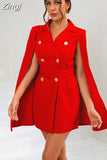 Blazer Dress High Street Club Party Dresses Double Breasted Cloak Dress with Belt Fashion notched Dresses Women 2023