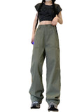 Zingj Retro Cleanfit Cargo Pants Men And Women Loose Straight Casual Pants Simple Wide-Leg