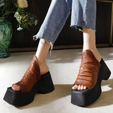 Slippers Women Wear Fashion Slopes And 2025 New Squares With Light Thick Soles Of High-Spine Women's