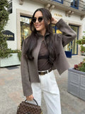 Spring And Autumn Sports Jacket Collar Loose Long-Sleeved Women's Hair Jacket Jacket Coat