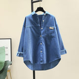 Wicked Long-Sleeved Shirt Women's Fashion Casual Korean Version Of The Long-Term Shirt
