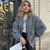 New Loose Casual Coat Street Standing Collar Dark Button Coat Casual Jacket