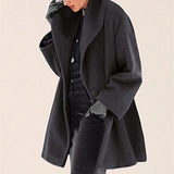 Women's Fashion Autumn And Winter Coat Multi-Colored Round-Neck Loose Hooded Coat Coat Coat Coat