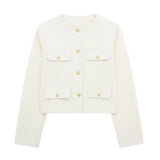 And Winter New Women's Small Fragrant Fashion Button Dress Short Suit Jacket