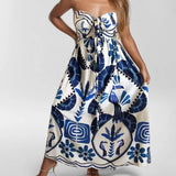 Women's Clothing 2025Ins Summer New Printing Neck-Suck Sexy