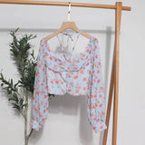 Sexy One-Word Shoulder Hanging Neck Chopped Spicy Shirt Female Design Sense Small Short To Take Long Sleeves Hottie Top