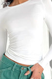 Women Casual Long Sleeve T-Shirts Spring Autumn Solid Slim Fit Pullovers Tees Shirts Female Streetwear Base Tees