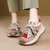 Cowhedular Leather-Spighty Forrest Aggan Shoes Spring And Autumn New Casual Women's Shoes Round-Headed Flat Single