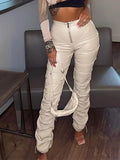 Stacked Pu Leather Pants- Outfit