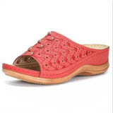 New Carving Large Size Female Slippers Light Slope And Thick Bottom Light And