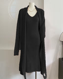 Knitted Suit For Autumn/Winter 2025 Women's Elegant Vest Dress + Long Open Shirt Jacket