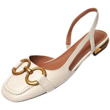 Women's Shoes French Retro Sandals Women 2025 Summer New Leisure Square Head Breathable Bag Head Down Behind The