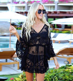 New Knitted Women's Lace Mesh Embroidery Bikini Beach