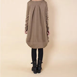 The Autumn Of 2025, The New Korean Version Of The Women's Large-Size Loose Leisure Folds And Irregular Pocket Collar Long-Sleeved