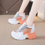 New Summer High-Up Small White Shoes Women's Spring Net Casual Sneakers Breathable Old Dad Shoes Net