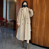 Zingj Chic Woolen Coat Foreign Style 2023 Autumn And Winter New Fashion Korean Version Loose Medium Long Plus Thick Woolen