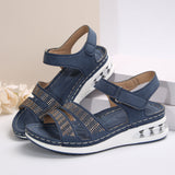 Female Thick Bottom Slope Sandals Large-Size With A Glide Water Drill Thick Bottom Cushion Sandals