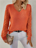 Hollow Knitted Jersey Sweater Hot Loose Leisure Long-Sleeved