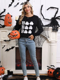 And Winter New Sweater Women's Halloween Element Embroidered Casual Round Collar Long-Sleeved