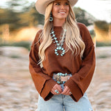 Autumn And Winter New Solid Color Round-Neck Sweater Women Hot Loose Commuter Wind Cover Long-Sleeved