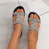 Zingj Slippers Female 2024 Summer Soft Bottom Wear A Line Diamond Beach
